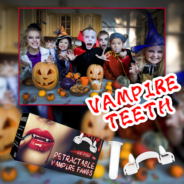 2025 Senaste Modell Infällbara Vampyrtänder Party Dans Tänder Paroditänder Halloween Kostym
