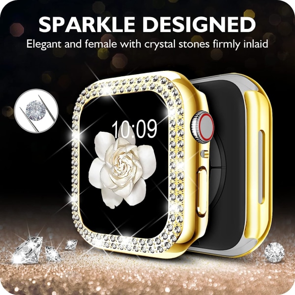 Kompatibel för Apple Watch 45 mm case Bumper Cover Ultra Series 8 7 6 Gold 45mm
