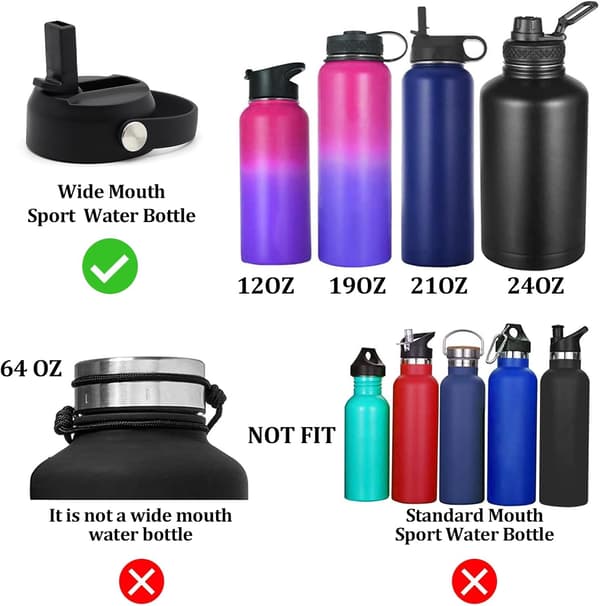 Hydro Flask -pullokorkki pillillä leveäsuisille pulloille - Vaihtokorkki pilleillä