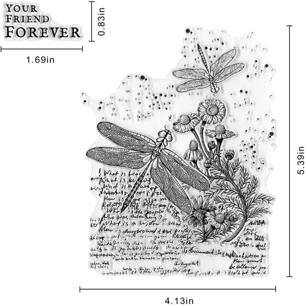 Dragonfly Your Friend Forever Klarstempel - Ord Transparent Silikon Tätningsstempel för Hantverk