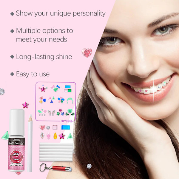 2025 Senaste Modell Dentalborr DIY Set Dental Skönhetsdekoration Borr Kombination Personlighet Glans Leende DIY Dentalborr Set