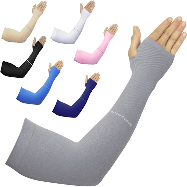 2025 Senaste Modell  Unisex Arbetsärmar 1 Par UV-skydd UPF Långärmad Tatuering Täckärmar Armskydd Kylande Grå Handflata