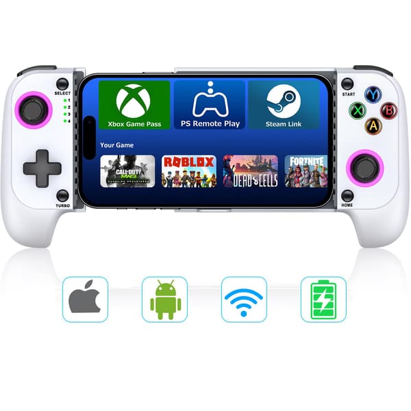 2025 Seneste Model 【Anti-Drift & Hurtig-Tilslutning】Trådløs Spilcontroller til iPhone/Android | Hall Joysticks Bluetooth Telefoncontroller, Fo
