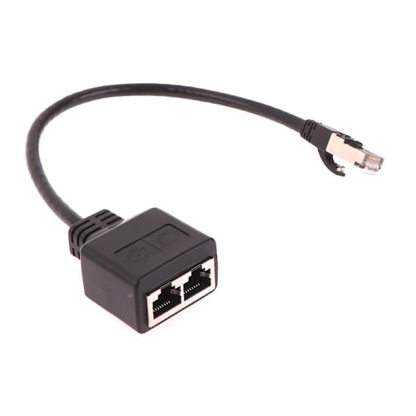 45 1 han til 2 hun LAN Ethernet kabel splitterkabel 31cm