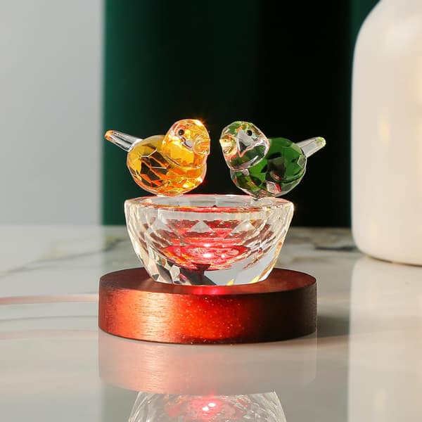 Træ LED Lysbase til Kunst - Rund Display Stand (2.36”)