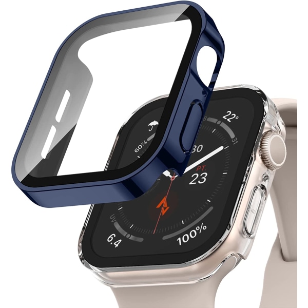 2-pack hårt case som är kompatibelt med Apple Watch 40Mm Series 6 Se Series Blue/Clear 40mm