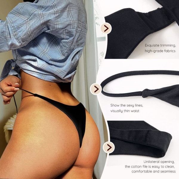 Sexiga underkläder för kvinnor stringtrosor med låg höjd G-String D-5pack M