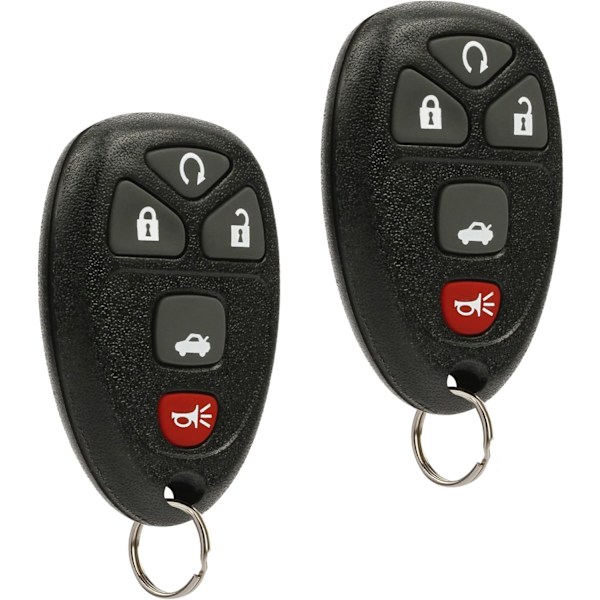 Bilnyckel Fob Nyckellös Fjärrkontroll passar Chevy Impala Monte Carlo/Cadillac DTS/Buick Lucerne (OUC60270, OUC60221), Set med 2 Svart Svart