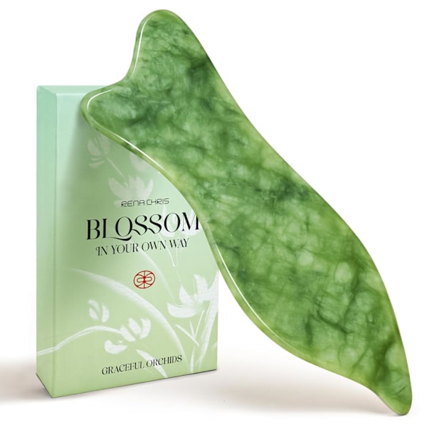 2025 Senaste Modell Naturlig Jade Gua Sha Ansiktsverktyg - Akupressur & Gua Sha för Ansiktsmassage, Käklinje Skulptering, Reduktion av Svullnad