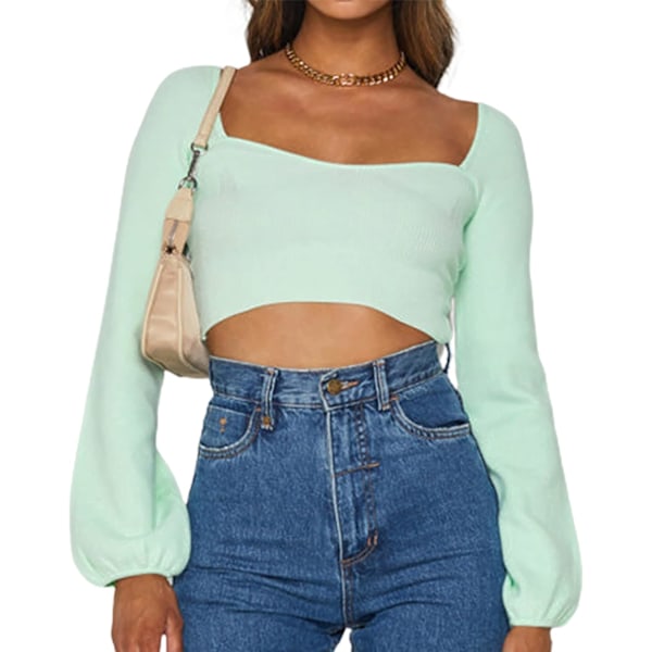2025 Senaste Modell Dam Sexig Rygglös T-shirt Långärmad Y2k Crop Top Utskuren Låg Skärning Slim Fit T-shirt Utgång Kläder Klubbkläder S