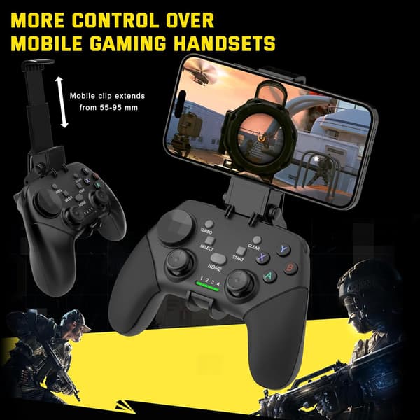 2025 Seneste Model Trådløs Mobil Gaming Controller til iPhone, Android, iPad, Tablet, PC, Telefon Controller med Telefonholder Understøtter Cloud