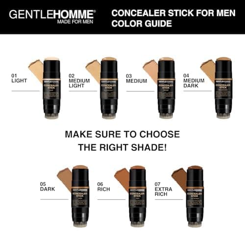 Herre Concealer Stick med børste til mørke rande, medium lys