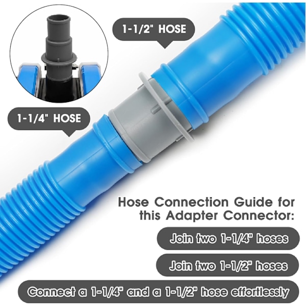 Högkvalitativ helt ny Poolslang Adapter Koppling 1-1/4\" eller 1-1/2\" Plast Pool Dammsugarslang Adapter för Swimmingpool V