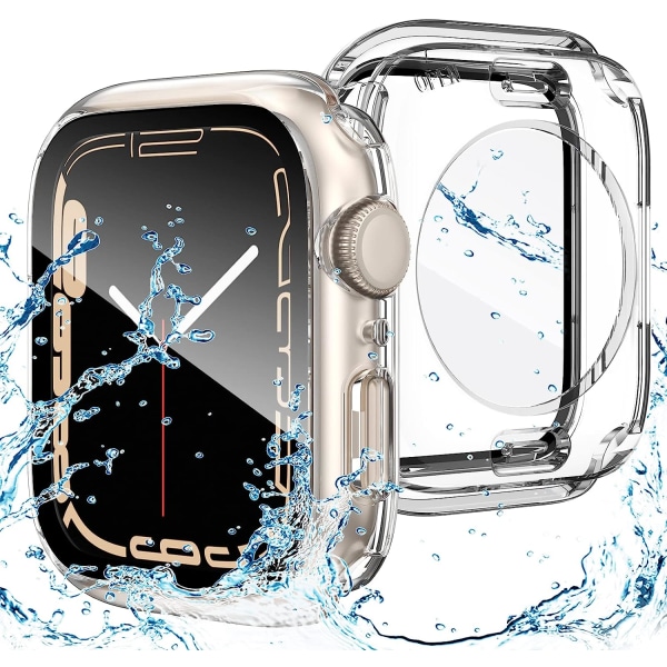 2 i 1 vattentätt case för Apple Watch Series 8 Clear 45mm