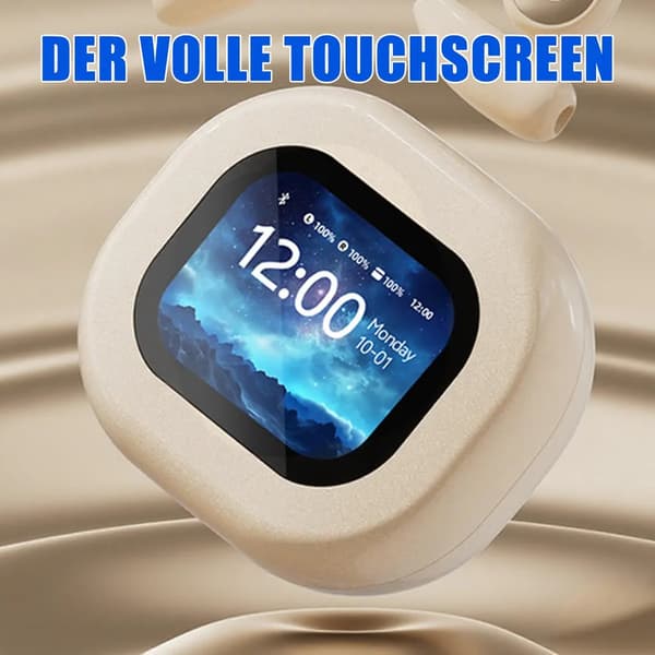 AI-oversettelsesøretelefoner for iPhone og Android, støtter 144 språk, sanntidsoversettelse, trådløs design, musikk- og samtale-støtte, egnet for