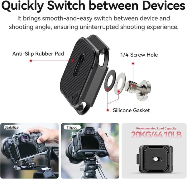 2025 Seneste Model UKA02 Quick Release Plade (Top Plade) Tripod Quick Release Kamera Mount Adapter System Egnet til UKA01/ UKA03/ Arca S