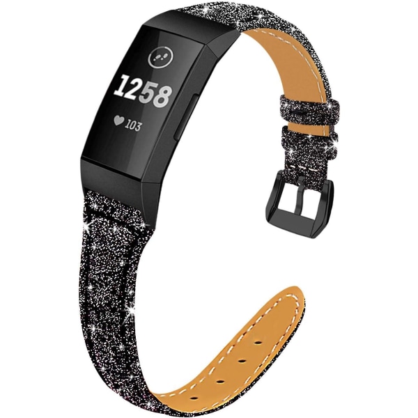 Läderband kompatibelt med Fitbit Charge 4 och Charge 3 Smart Watch