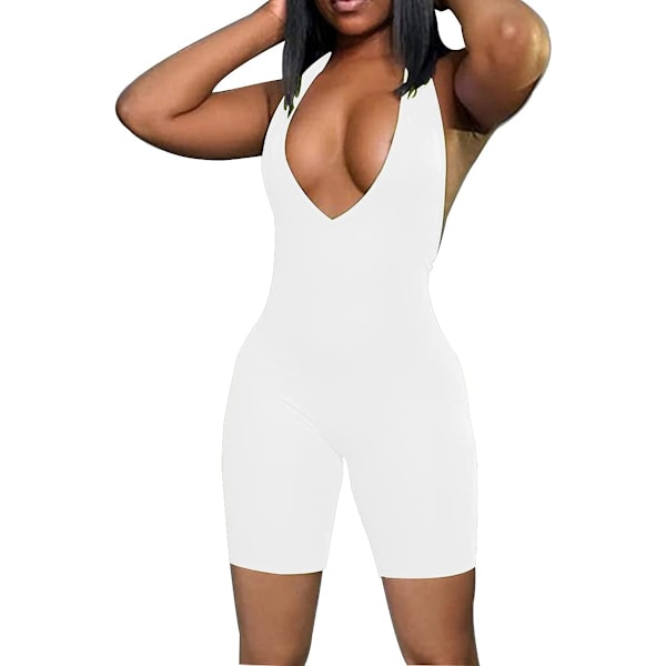 2025 Senaste Modell Dam Sexig Halter Djup V-ringad Rygglös Fest Lång Jumpsuit Playsuit