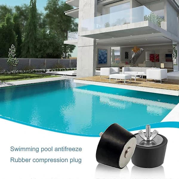 2 stk. poolpropper diameter 32-38 mm gummivinterpropper med rustfri stålbolte