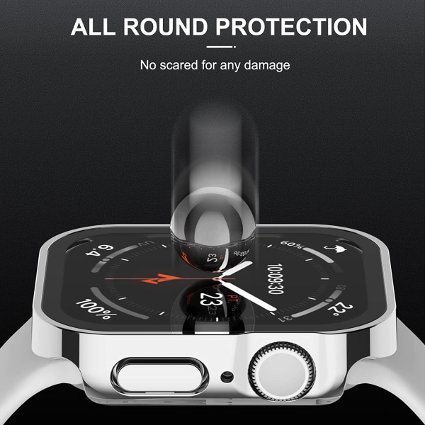 2-pack hårt case som är kompatibelt med Apple Watch 41Mm Series 8 Series 7 Silver/Clear 41mm