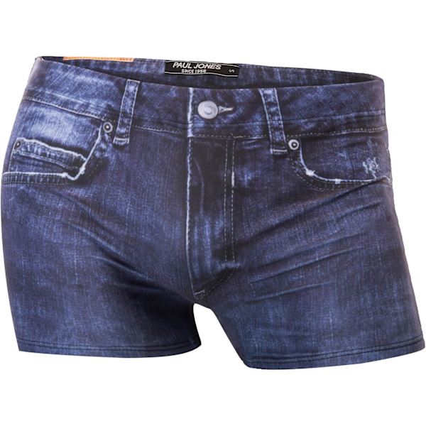 2025 Senaste Modell Herr Badbyxor Denimtryck Strandbadkläder Baddräkt Bikini Trosor Indigo X-Large