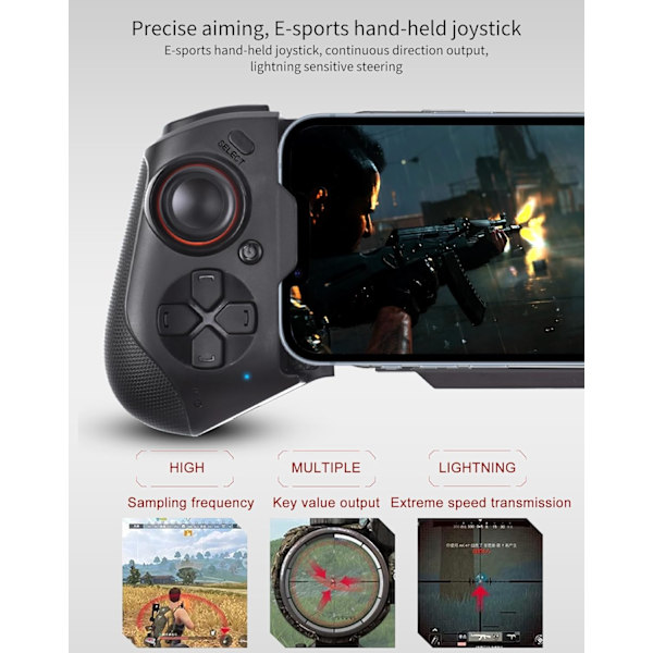 2025 Seneste Model Mobil Spilcontroller til iPhone, Android, PC, Steam, Direct Play, 15 Timers Spilletid, Telefon Controller Gamepad Joystick