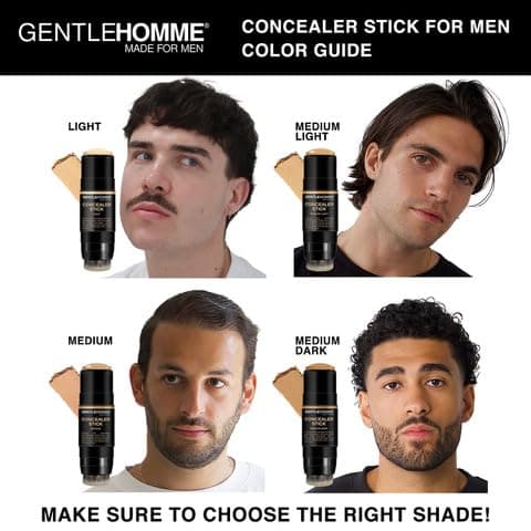 Herre Concealer Stick med børste til mørke rande, medium lys