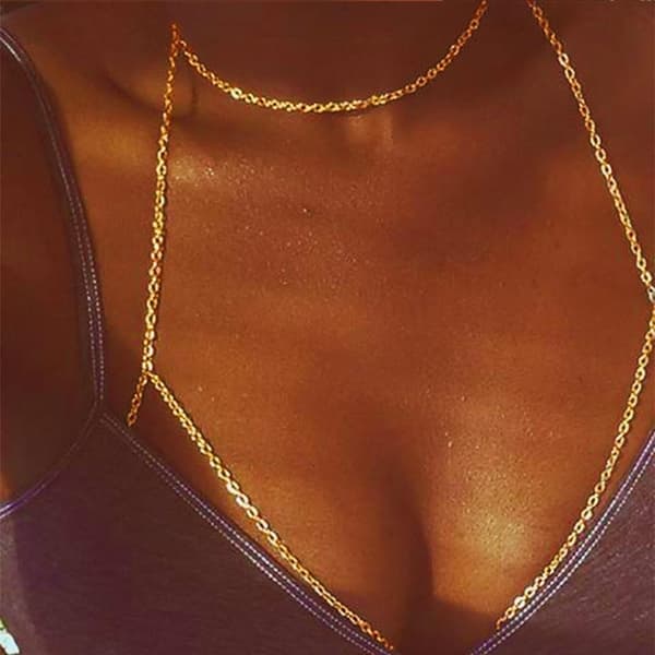 Guld Kropskæde Bikini Brystkæder og BH Kropstilbehør til Kvinder