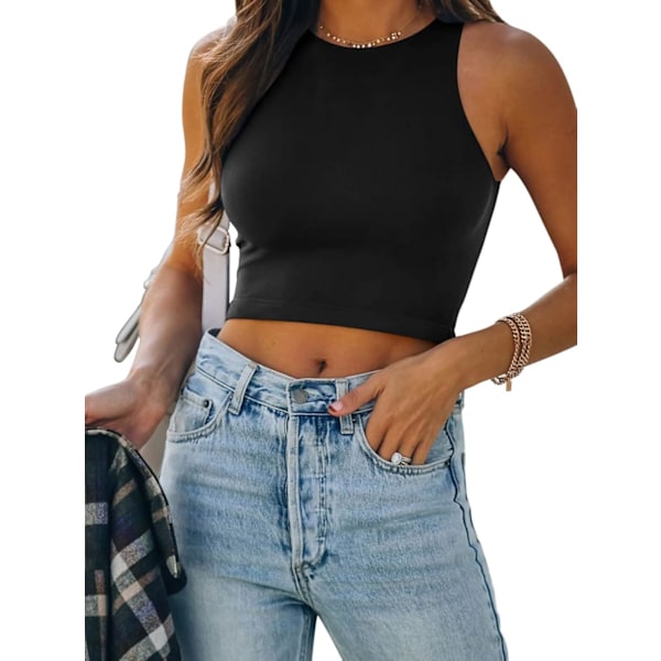 2025 Senaste Modell Dam Sexig Ärmlös Racerback Linne Halterneck Crop Tops