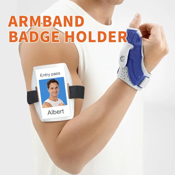 2025 Senaste Modell 6st Armmärkeshållare Armband ID-Korthållare Vattentätt Armbandsmärke med Justerbar Elastisk Rem för Kontor