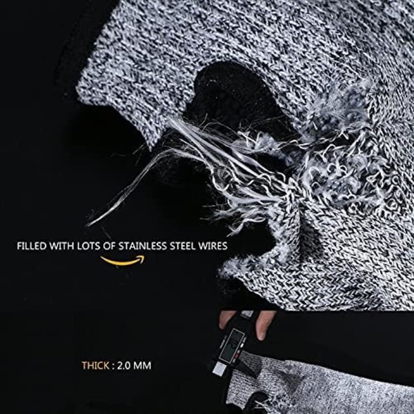 2025 Senaste Modell & F 58122XL CUTShield 14 tum långa ärmar med tumhål, skärskyddsnivå 5, skärsäkra ärmar (bredare armbredd jämfört med Large), grå, extra stor, 1 st