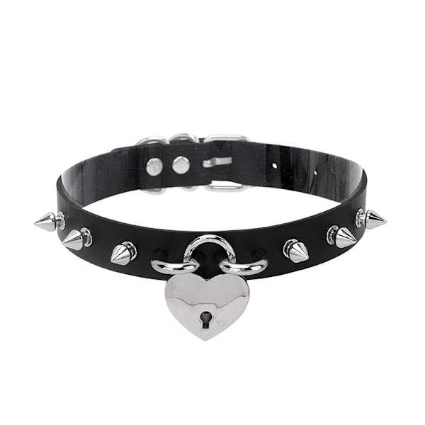Roligt Läderhalsband Punk Nitar Kärlek Halskedja Vuxen Roligt