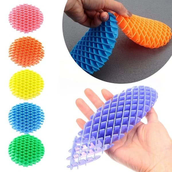 Orm Stor Fidget Legetøj 3D-printet Elastisk Net BLÅ blå