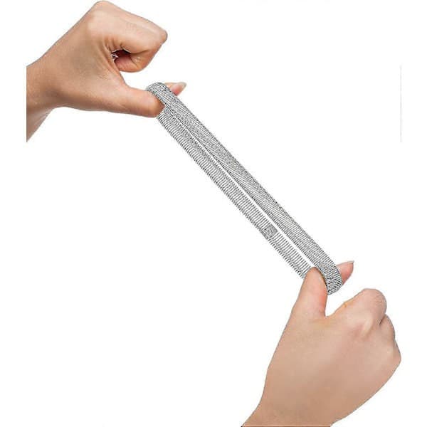 3 par elastiska skjortärmar med justerbara armbindlar, silver.