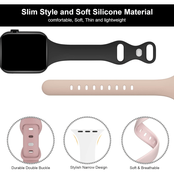 5-pack silikonband som är kompatibla med Apple Watch -band 38 mm 42 mm