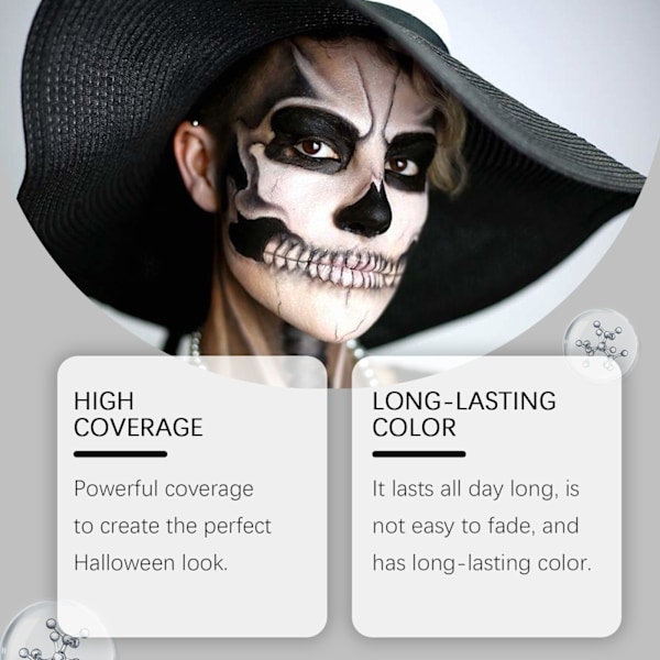 2025 Senaste Modell Halloweenfest Omedelbar Torr Färg Lösning, Sminkbas Smink Clown Färgglad Färg Lösning
