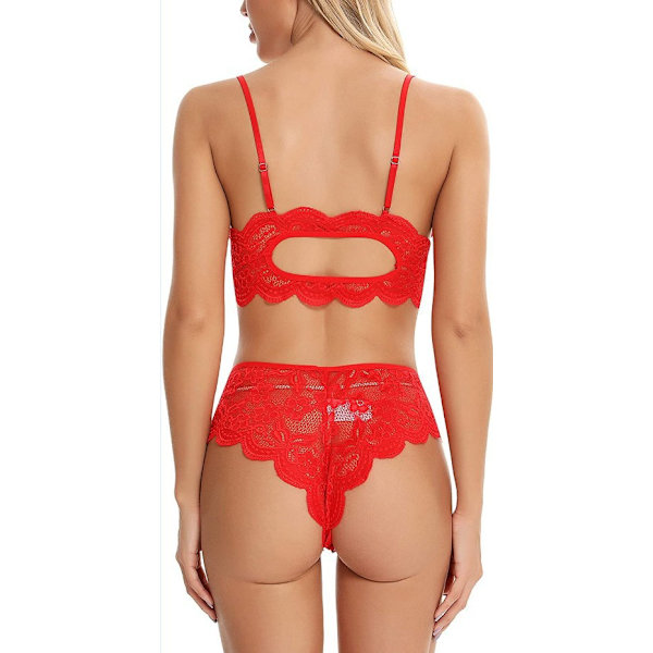 Rött sexigt pyjamas set med spets