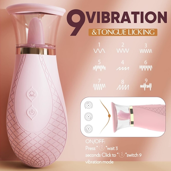 2025 Senaste Modell Klitoris Sugvibrator Sexleksaker, 3 Suglägen 9 Slicklägen