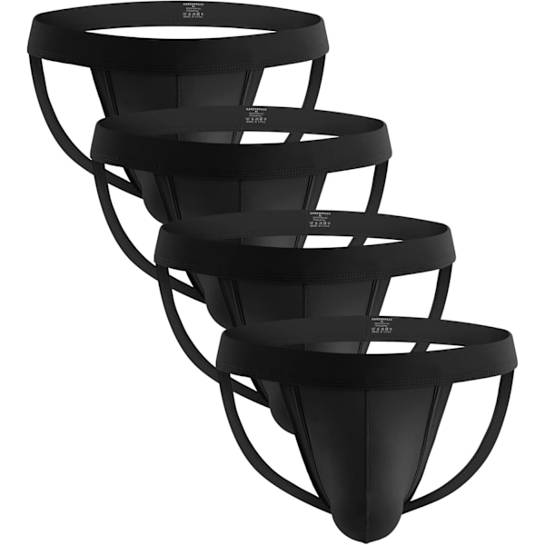 2025 Senaste Modell Herr Jock Strap för Dagligt Bruk, Klassisk Jockstrap Herr Tanga Underkläder Atletisk Support för Vardagsbruk Svart 4-pack Svart X