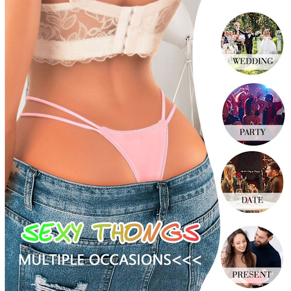 2025 Senaste Modell Sexiga Dam Trosor Underkläder G-String T-rygg Låg Midja Hipster Trosor A Kt259-rosa Stor