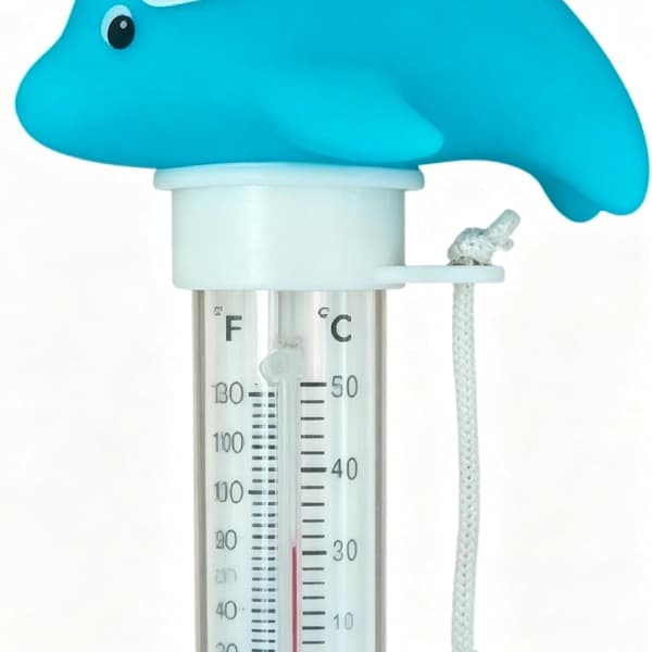 Pooltermometer, söt djurdesign, stor flytande, lättläst urtavla.
