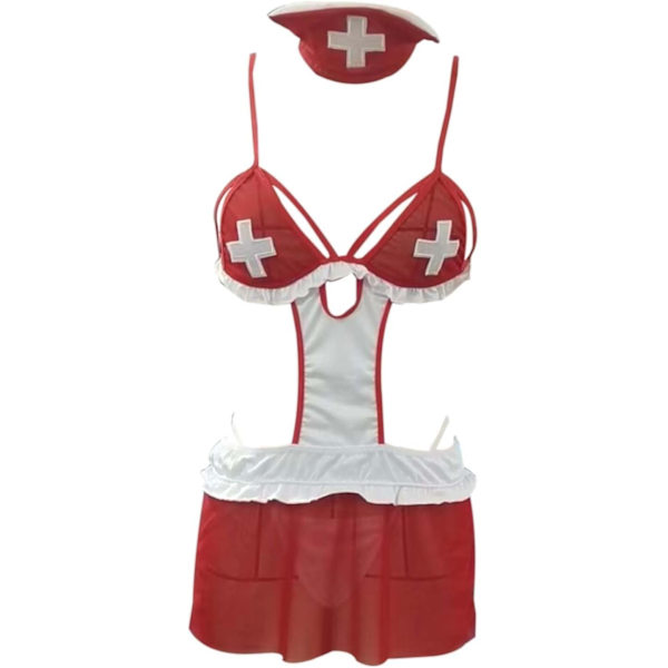2025 Senaste Modell Olydig Sjuksköterska Underkläder Kostym Babydoll Sovrum Smekmånad Cosplay Sjuksköterska Kläder för Halloweenfest Vit Small