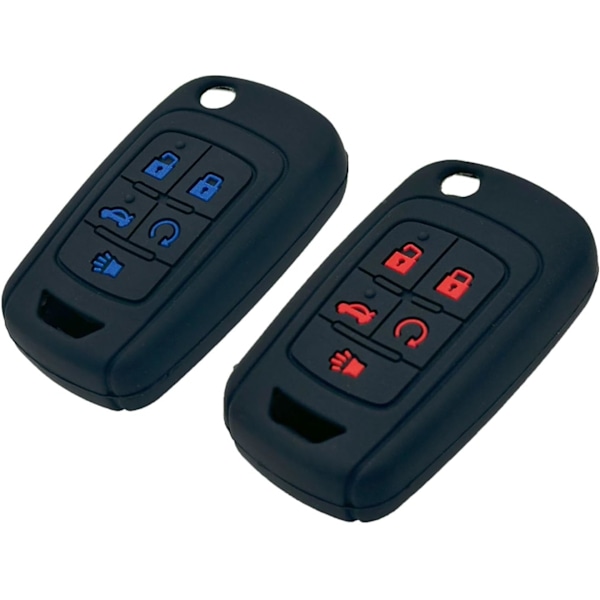 2-pack Mjuka Silikon Nyckellösa Bilnyckel Fob Skyddsfodral för Chevrolet Equinox Camaro Cruze Malibu Sonic Volt Park OHT0