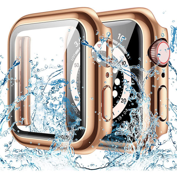 Vattentätt case för Apple Watch 44Mm Se (2:a generationen) Series 6 5 4 Rose Gold 44mm