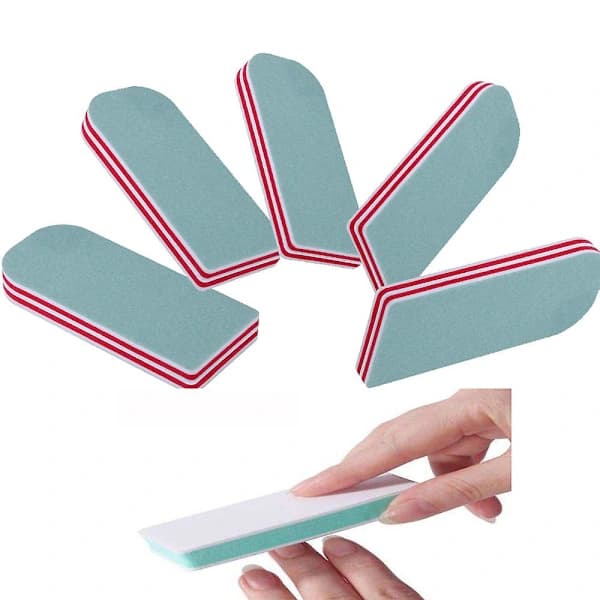 5 stk. dobbeltsidede neglefile bufferblok manicureværktøjer polering slibning buffing