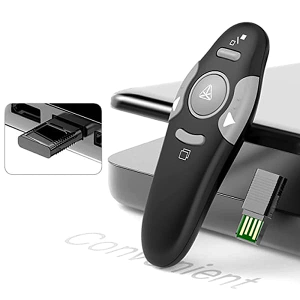 Trådløs USB Powerpoint Præsentation PPT Flip Pen Pointer Klik sort one-size
