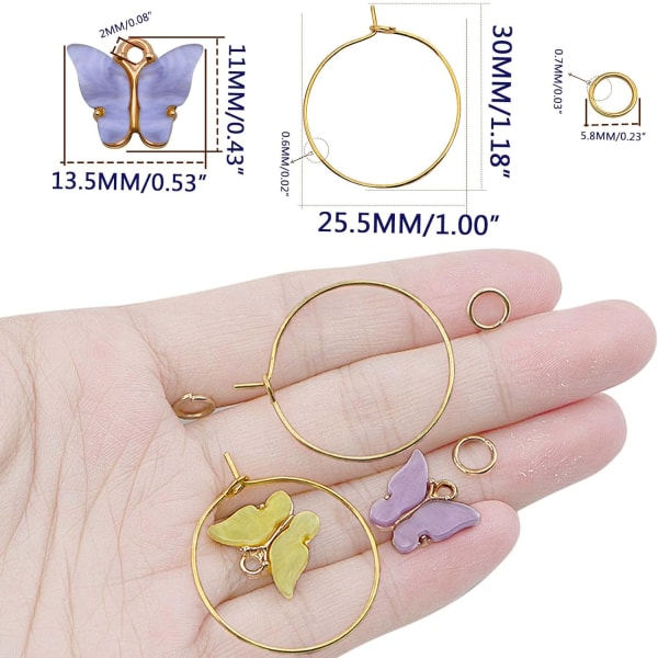 Golden Wine Glass Charms Rings - Drink Marker Set (24st)
