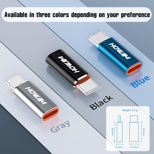 Högkvalitativ helt ny Light-ning till USB C Adapter 4-pack, PD27W/66W/QC100W Snabbladdning 480Mbps Dataöverföring, Typ C Laddare Konv
