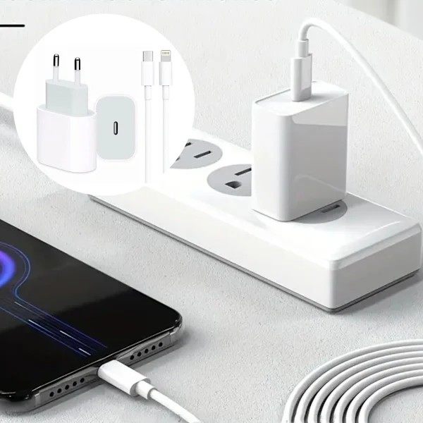 20W iPhone-laddare (med kabel) - Stöder PD3.0 snabbladdning (EU-version)