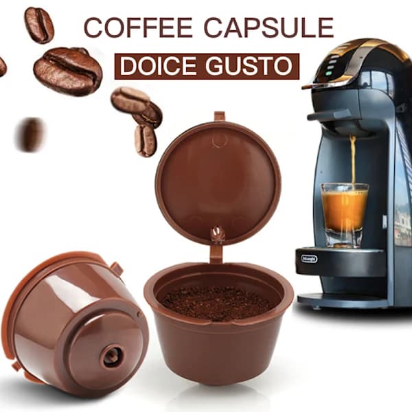 Påfyllbare kaffekapsler brune 10 stk